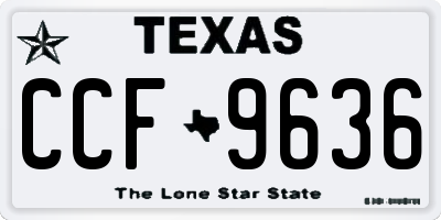 TX license plate CCF9636