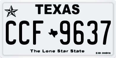 TX license plate CCF9637