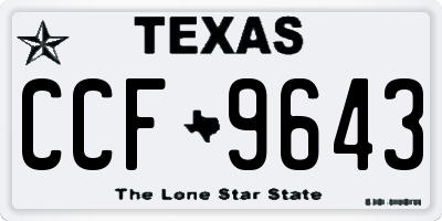 TX license plate CCF9643