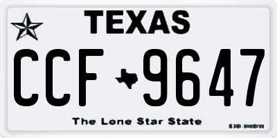 TX license plate CCF9647