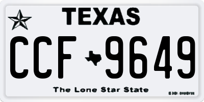 TX license plate CCF9649