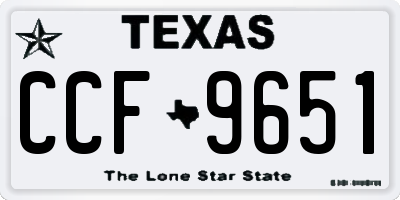 TX license plate CCF9651