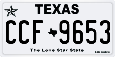 TX license plate CCF9653