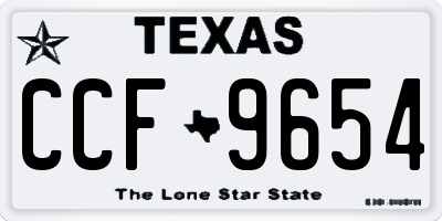 TX license plate CCF9654