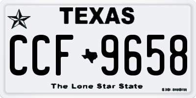 TX license plate CCF9658