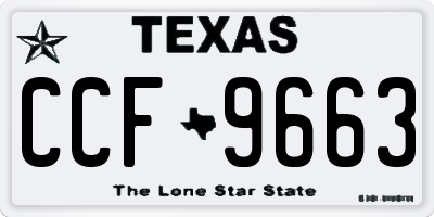 TX license plate CCF9663