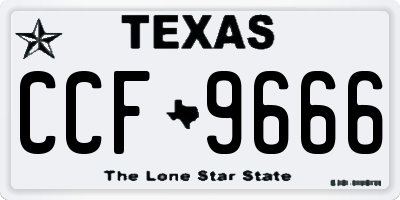 TX license plate CCF9666