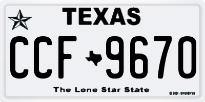 TX license plate CCF9670