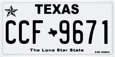 TX license plate CCF9671