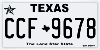 TX license plate CCF9678