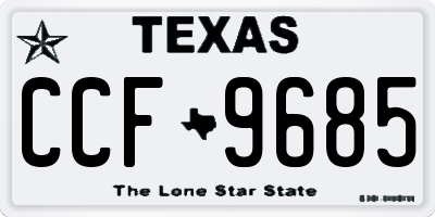 TX license plate CCF9685