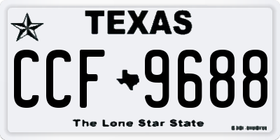 TX license plate CCF9688