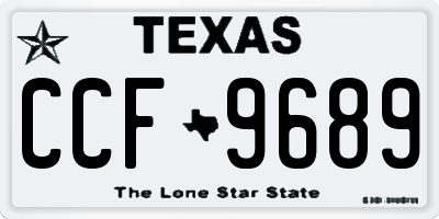 TX license plate CCF9689