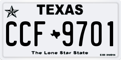 TX license plate CCF9701
