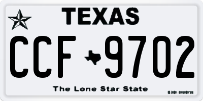 TX license plate CCF9702