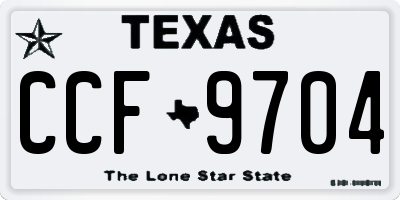 TX license plate CCF9704