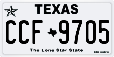 TX license plate CCF9705