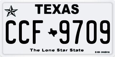 TX license plate CCF9709