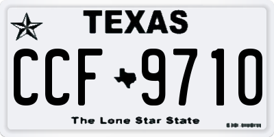 TX license plate CCF9710