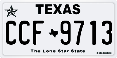 TX license plate CCF9713