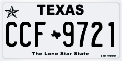 TX license plate CCF9721