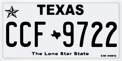 TX license plate CCF9722