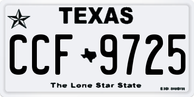 TX license plate CCF9725
