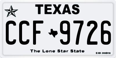 TX license plate CCF9726