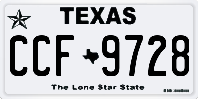 TX license plate CCF9728