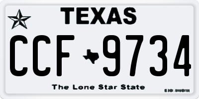 TX license plate CCF9734