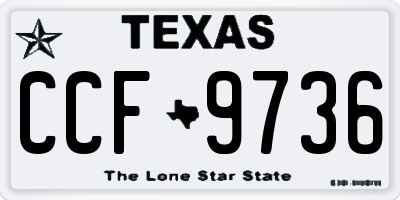 TX license plate CCF9736