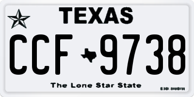 TX license plate CCF9738