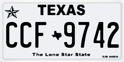 TX license plate CCF9742