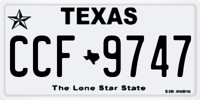 TX license plate CCF9747