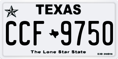 TX license plate CCF9750