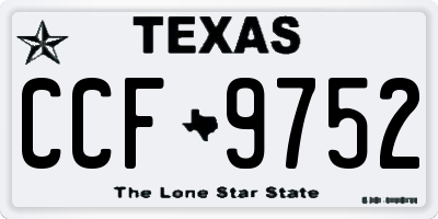 TX license plate CCF9752