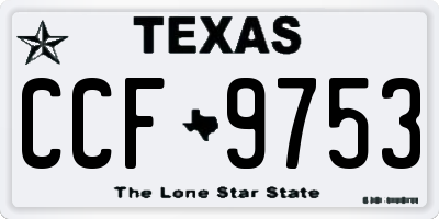 TX license plate CCF9753