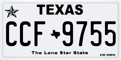 TX license plate CCF9755