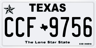 TX license plate CCF9756