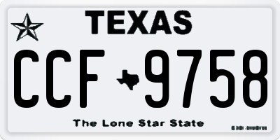 TX license plate CCF9758