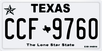 TX license plate CCF9760