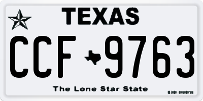 TX license plate CCF9763
