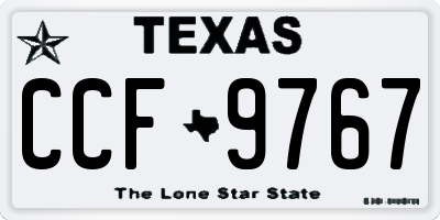 TX license plate CCF9767