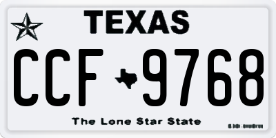 TX license plate CCF9768