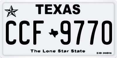 TX license plate CCF9770