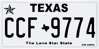 TX license plate CCF9774