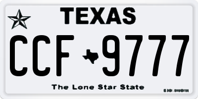 TX license plate CCF9777