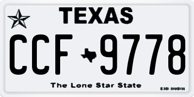 TX license plate CCF9778