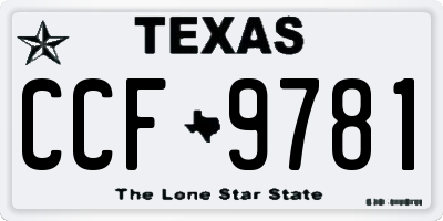 TX license plate CCF9781