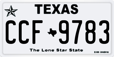 TX license plate CCF9783